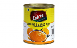 Vishaal Entree Alphonso Mango Pulp (Sweetened)  Tin  825 grams